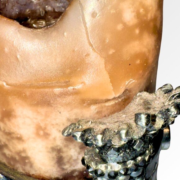 CHROME ANGELS Brown Candle with Leather and Swarovski Crystals on Chrome - Picture 16 of 16